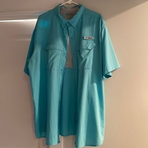 Mens 2XL Columbia PFG Shirt Sleeve - Teal